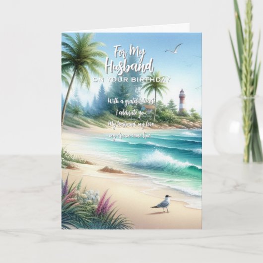 Happy Birthday Husband Bedankkaart (Voorkant)