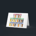 Happy Birthday Husband Cartoon Cats Kaart<br><div class="desc">Drie rijen schattige cartoon katten van verschillende kleuren houden pastelkleurige spandoeken tegen die zeggen: "Happy Birthday to my heerlijke echtgenoot".</div>