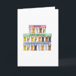 Happy Birthday Husband Cartoon Cats Kaart<br><div class="desc">Drie rijen schattige cartoon katten van verschillende kleuren houden pastelkleurige spandoeken tegen die zeggen: "Happy Birthday to my heerlijke echtgenoot".</div>