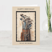 Happy Birthday Husband Golftas Verjaardag Kaart (Voorkant)
