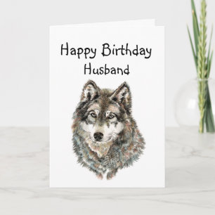 Happy Birthday Husband Humor Wolf, Wolves Kaart