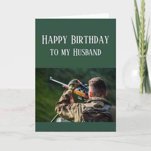 Happy Birthday Husband Hunting Camouflage Kaart (Voorkant)