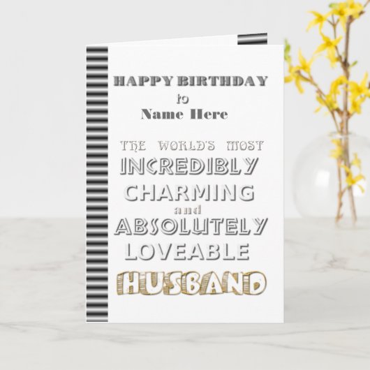 Happy Birthday Husband Kaart (Gele Bloem)