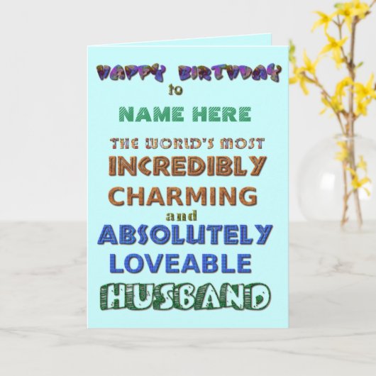 Happy Birthday Husband-kaart Kaart (Gele Bloem)