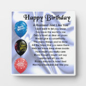 Happy Birthday Husband Poem Plaque Fotoplaat (Voorkant)