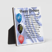Happy Birthday Husband Poem Plaque Fotoplaat (Voorkant)