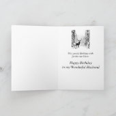 Happy Birthday Husband Vintage Stag, Deer Kaart (Binnen)