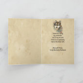 Happy Birthday Husband Wolf, Wolven Kaart (Binnen)