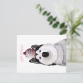 Happy Birthday, Husky en taart Briefkaart (Staand voorkant)