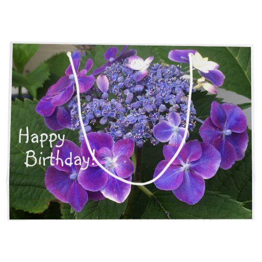 Happy Birthday Hydrangea Blossom Groot Cadeauzakje (Achterkant)