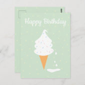 Happy Birthday Ice Cream Cone Sprinkles Polka Dots Briefkaart (Voorkant / Achterkant)