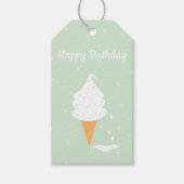 Happy Birthday Ice Cream Cone Sprinkles Polka Dots Cadeaulabel (Voorkant)
