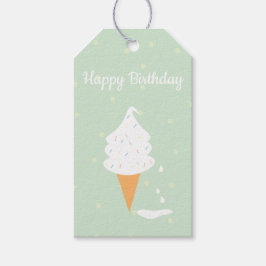 Happy Birthday Ice Cream Cone Sprinkles Polka Dots Cadeaulabel