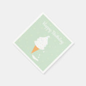 Happy Birthday Ice Cream Cone Sprinkles Polka Dots Servet (Hoek)