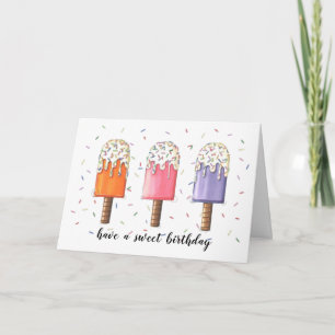 Happy Birthday Ice Cream Kaart "Just Cool