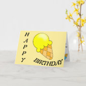 Happy Birthday Ice-Cream Sweet Message Kaart (Gele Bloem)