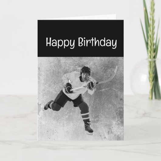 Happy Birthday Ice Hockey Sport Kaart (Voorkant)