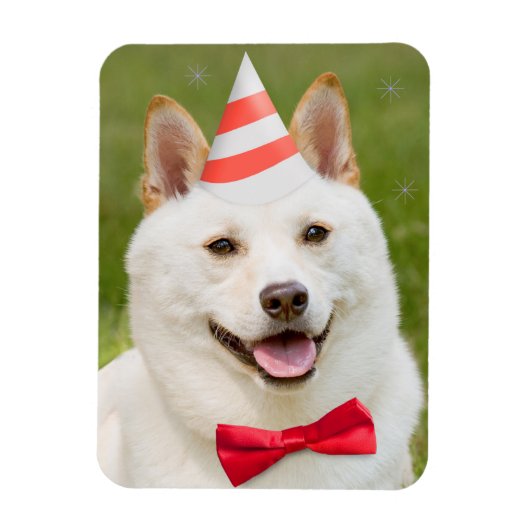 Happy Birthday Iedereen die een hond uit de partij Magneet (Verticaal)