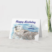 Happy Birthday iemand absoluut Schattig Otter Fun Kaart (Voorkant)