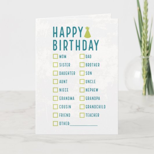 Happy Birthday...ik kocht deze in bulk. Kaart (Voorkant)