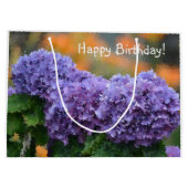 Happy Birthday Impressionistic Paars Hydrangea Groot Cadeauzakje (Achterkant)