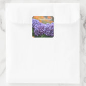 Happy Birthday Impressionistic Paars Hydrangea Vierkante Sticker (Tas)