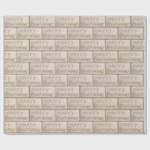 Happy Birthday in Beach Sand Cadeaupapier (Vlak)