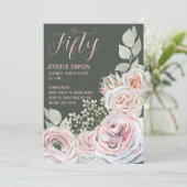 Happy Birthday in bleke roze en groene achtergrond Kaart (Staand voorkant)