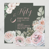 Happy Birthday in bleke roze en groene achtergrond Kaart (Voorkant / Achterkant)