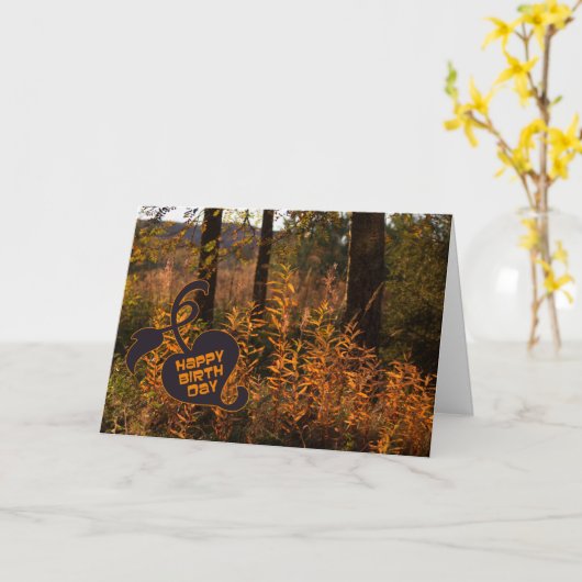 Happy Birthday in de herfst (herfst) CC0801 Kaart (Gele Bloem)