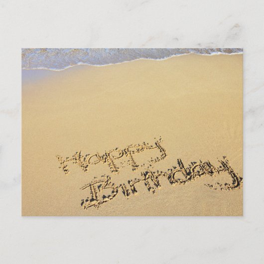 Happy Birthday in de zand Briefkaart (Voorkant)