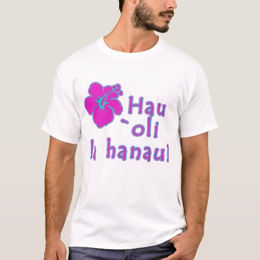 Happy Birthday in Hawaiian T-shirt (Voorkant)