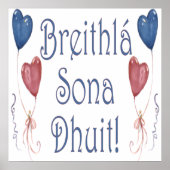 Happy Birthday in het Iers Gaelic Poster (Voorkant)