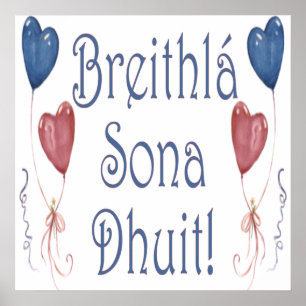 Happy Birthday in het Iers Gaelic Poster