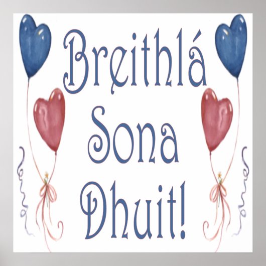 Happy Birthday in het Iers Gaelic Poster (Voorkant)