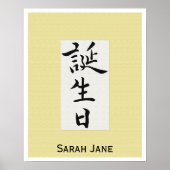 Happy Birthday in het Japans Poster (Voorkant)