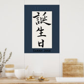 Happy Birthday in het Japans Poster (Keuken)