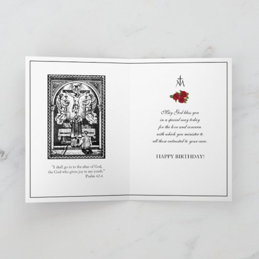 Happy Birthday in het Latijn voor de katholieke pr Kaart (Binnen)