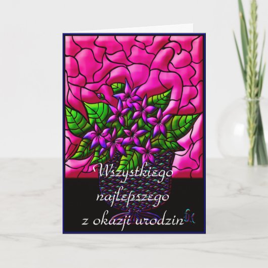 Happy Birthday in het Pools Kaart (Voorkant)