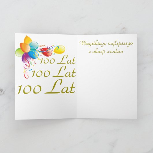 Happy Birthday in het Pools Kaart (Binnen)