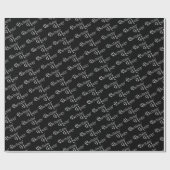 Happy Birthday in het zwart Cadeaupapier (Vlak)