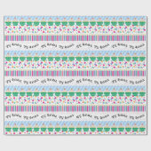 Happy Birthday in Koreaanse koekjes en Confetti Cadeaupapier (Vlak)