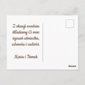 Happy Birthday in Pools urodziny oma-verjaardag Briefkaart (Achterkant)