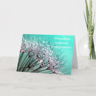 Happy Birthday in poolse dandelion blanco Kaart