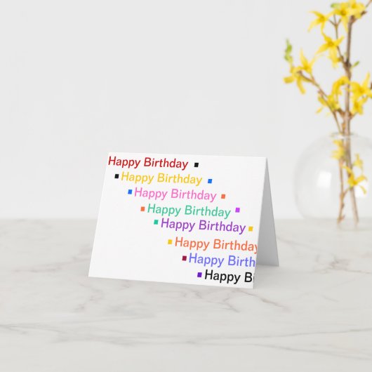 Happy Birthday in regenboogkleuren wenskaart Kaart (Gele Bloem)