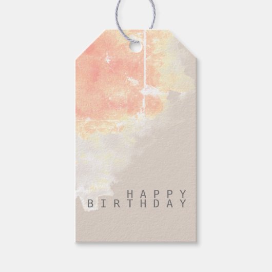 Happy Birthday in Sand Color Cadeaulabel (Voorkant)