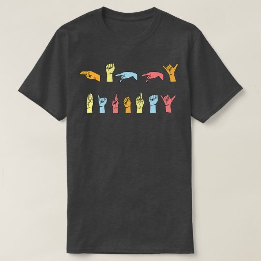 Happy Birthday in Sign Language ASL T-shirt (Design voorkant)