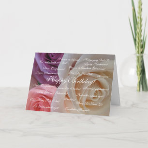 Happy Birthday in veel talen Kaart