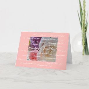 Happy Birthday in veel talen Kaart