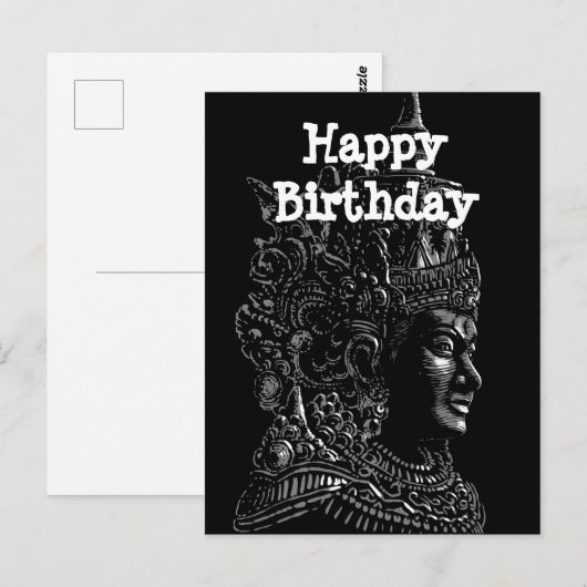 Happy Birthday indian sculture  Briefkaart (Voorkant / Achterkant)